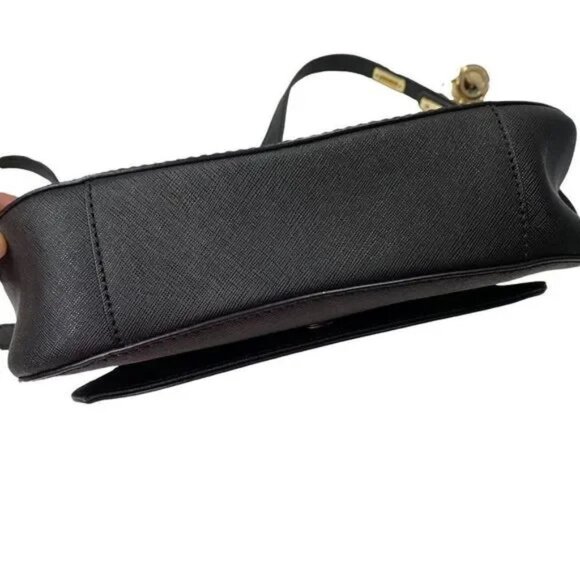 MICHAEL KORS HAMILTON GENUINE LEATHER BLACK LARGE MESSENGER BAG-LIKE NEW - Picture 12 of 13